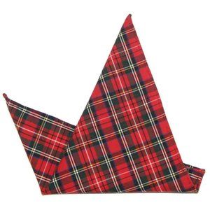 Hand Stitched Gascoigne Pocket Square Red Tartan Plaid Cotton 8.25" X 8.25"